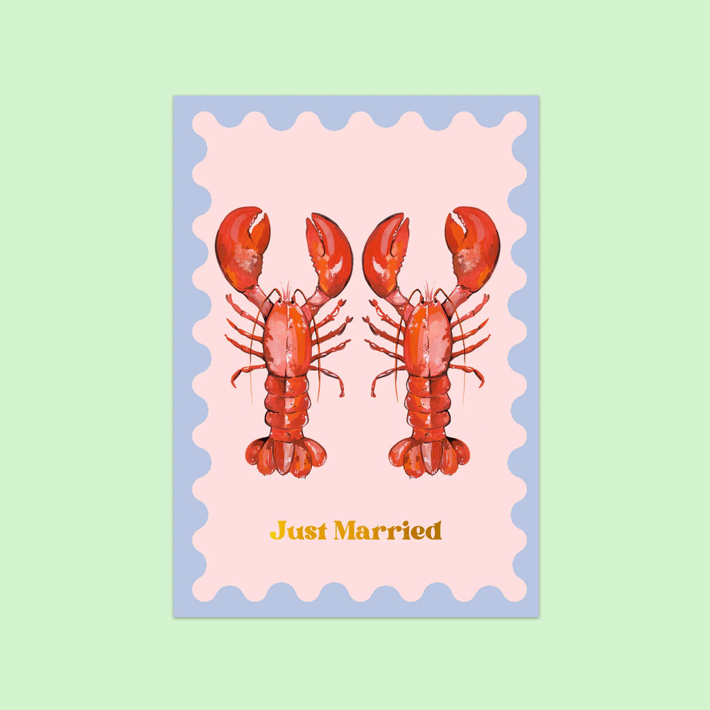 Karte Just Married Lobster