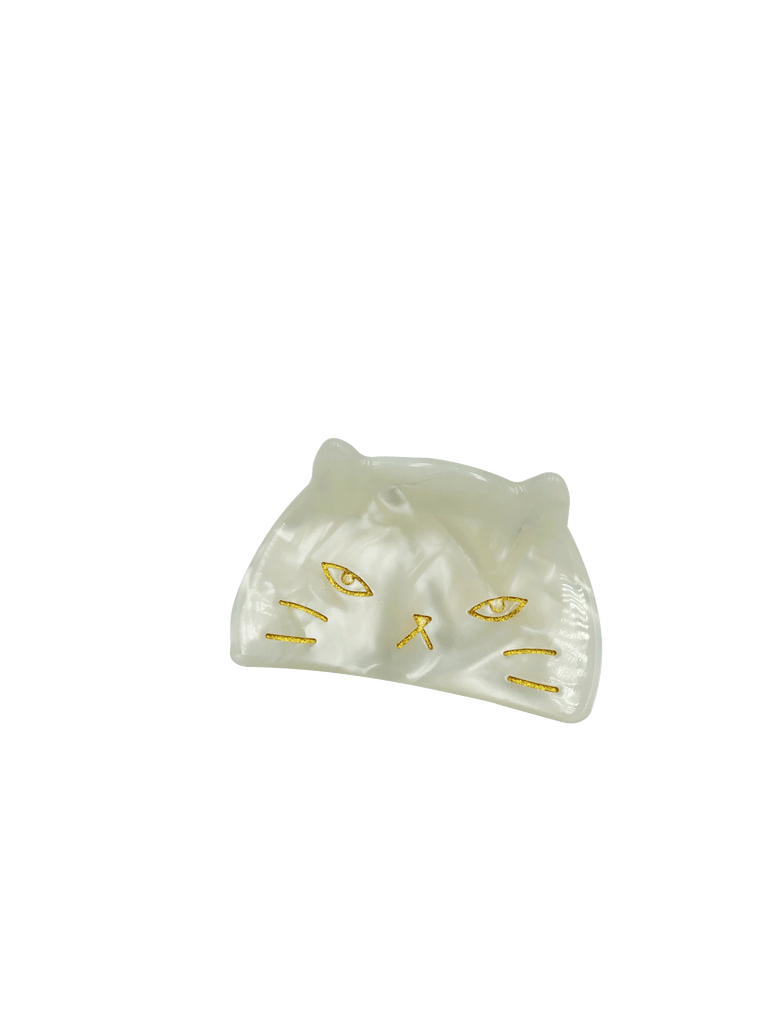 HELLO LOVE Haarspange Cat mini pearl white